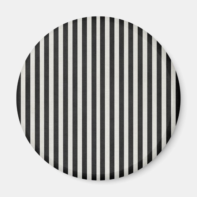 Schwarz-Weiß Leinenoptik Klassischer senkrechter S Magnet (Vorne)