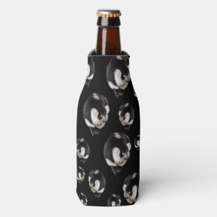 Schwarz-weiß Lemurs Stubby Cooler Holder Flaschenkühler