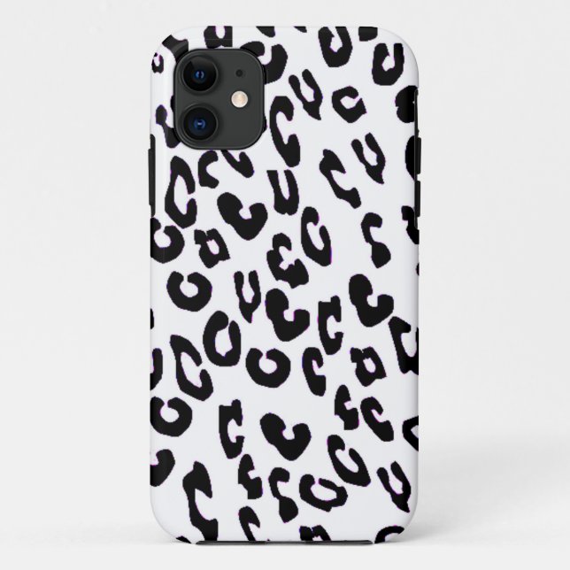 Schwarz-Weiß-Leopard Case-Mate iPhone Hülle (Rückseite)