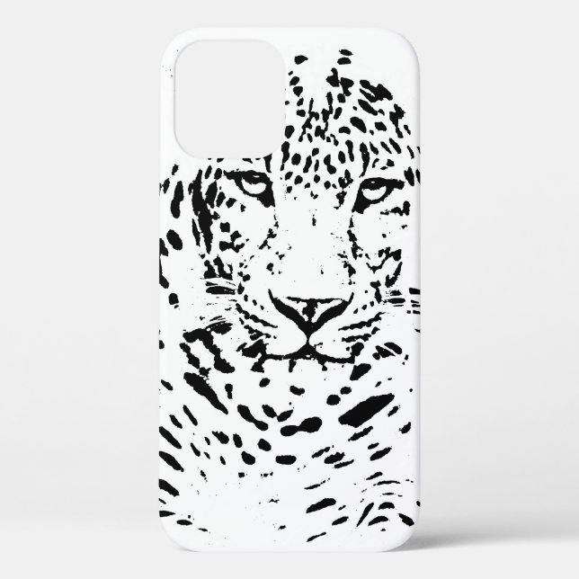Schwarz-weiß Leopard Case-Mate iPhone Hülle (Rückseite)