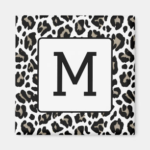 Schwarz-Weiß-Leopard-Druckfussfelder Ursprünglich Magnet