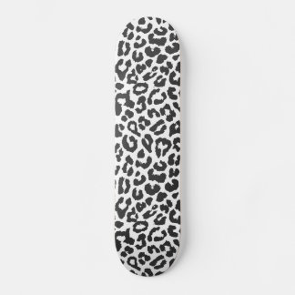 Schwarz-Weiß-Leopard-Drucktiermuster Skateboard