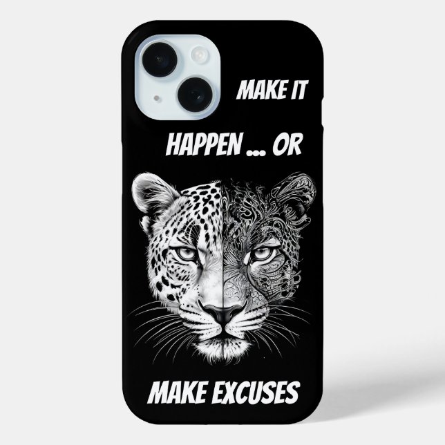 Schwarz-Weiß-Leopard-Gesicht Case-Mate iPhone Hülle (Rückseite)