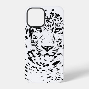 Schwarz Weiß Leopard iPhone 12 Pro Hülle