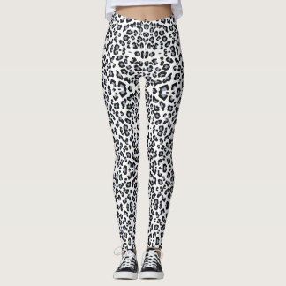 Schwarz-Weiß-Leopard-Leggings Leggings