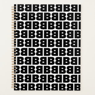 Schwarz-Weiß-Letter-B-Muster Alphabet Planer
