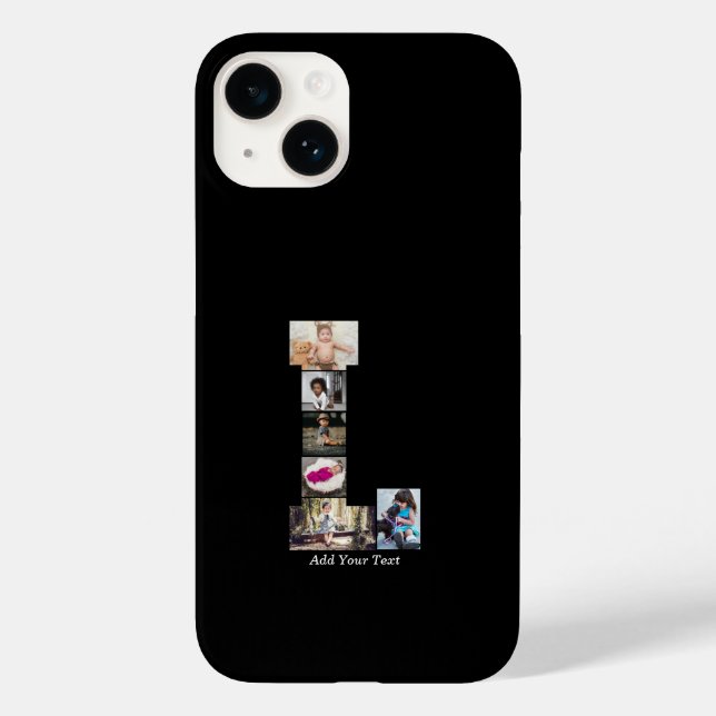 Schwarz-Weiß-Letter-L-FotoCollage Case-Mate iPhone Hülle (Rückseite)
