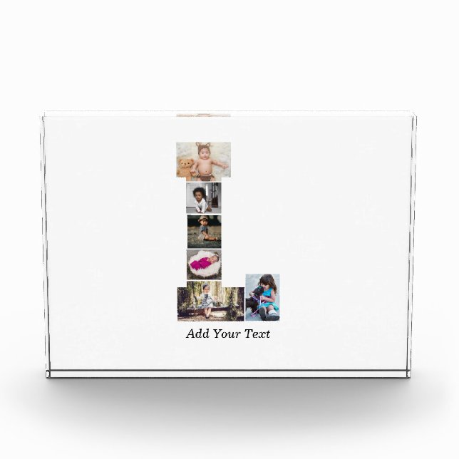 Schwarz-Weiß-Letter-L-FotoCollage Fotoblock (Vorderseite)