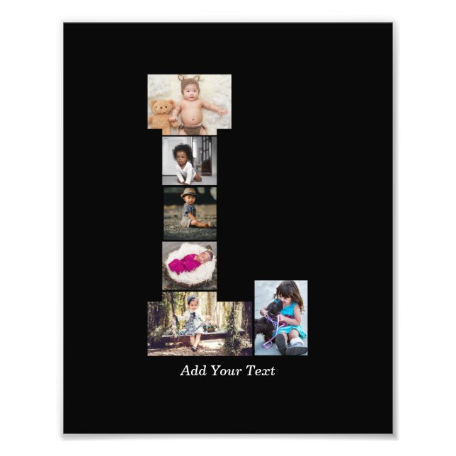 Schwarz-Weiß-Letter-L-FotoCollage Fotodruck (Vorne)