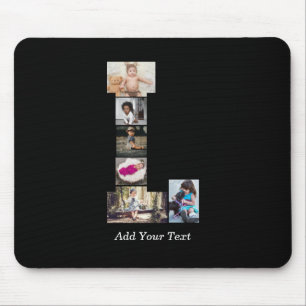 Schwarz-Weiß-Letter-L-FotoCollage Mousepad