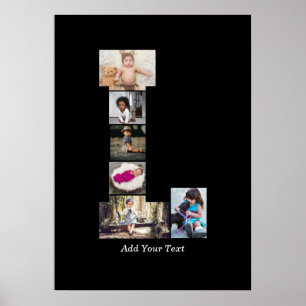 Schwarz-Weiß-Letter-L-FotoCollage Poster