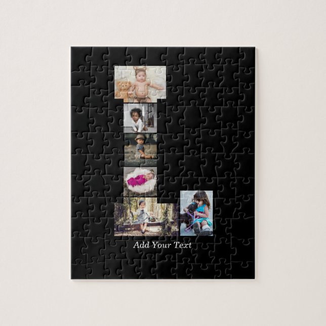 Schwarz-Weiß-Letter-L-FotoCollage Puzzle (Vertikal)