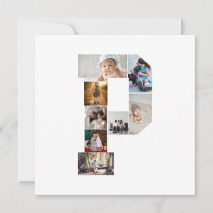 Schwarz-Weiß-Letter-P-Fotocollage Feiertagskarte