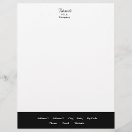 Schwarz-Weiß-Letterhead Trendy Minimal Briefbogen