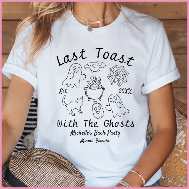 Schwarz/Weiß Letzter Toast Summerween Bach Party T-Shirt (Von Creator hochgeladen)