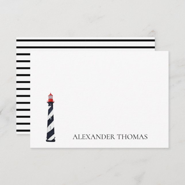 Schwarz-Weiß-Leuchtturm an der Küste (Vorne/Hinten)