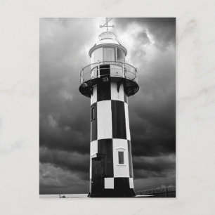 Schwarz-Weiß-Leuchtturm Postkarte