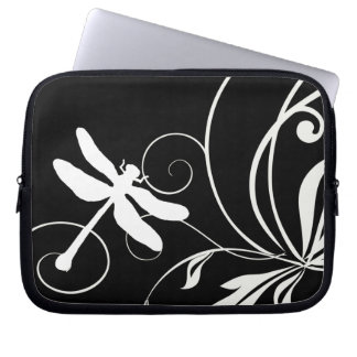 Schwarz-Weiß-Libelle Laptopschutzhülle