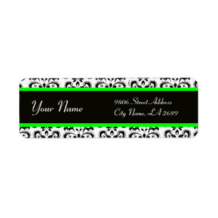 SCHWARZ-WEISS LICHT GREEN DAMASK