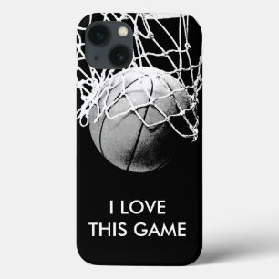 Schwarz-Weiß-Liebe Basketball iPhone 13 Hülle