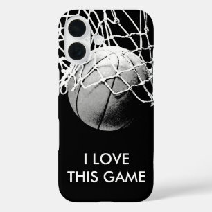 Schwarz-Weiß-Liebe Basketball iPhone 16 Hülle