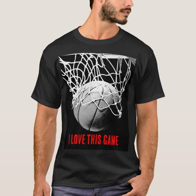 Schwarz-Weiß-Liebe Basketball T-Shirt (Vorderseite)