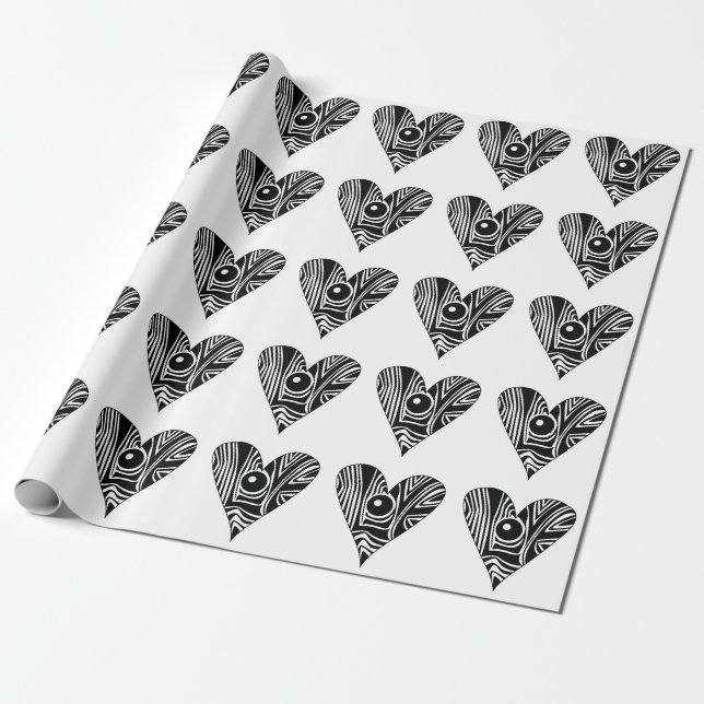 Schwarz-Weiß-LIEBE Geschenkpapier (Ungerollt)