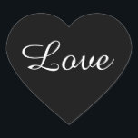 Schwarz-Weiß-Liebe-Heart-Aufkleber, Gastgeschenk H Herz-Aufkleber<br><div class="desc">Schick-und elegante schwarze Herzklopfen mit Liebe in Weiß. Perfekte Aufkleber für die Gastgeschenk Hochzeit. Sie können dies als Vorlage verwenden und die Texterscheinung und Texterscheinung ändern sowie das Schwarz in eine beliebige Farbe ändern.</div>