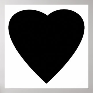 Schwarz-Weiß-Liebe Herzdesign. Poster