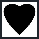 Schwarz-Weiß-Liebe Herzdesign. Poster<br><div class="desc">Ein schwarzes Herz auf weißem Hintergrund.</div>
