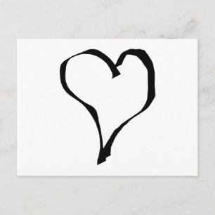 Schwarz-Weiß-Liebe Herzdesign. Postkarte