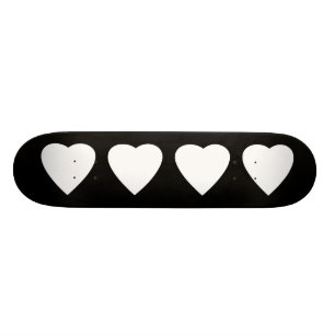 Schwarz-Weiß-Liebe Herzdesign. Skateboard