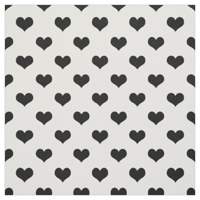 Schwarz-Weiß-Liebe-Herzdesign Stoff (Muster)