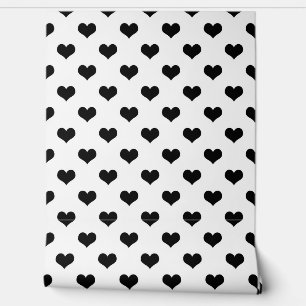 Schwarz-Weiß-Liebe-Herzdesign Tapete