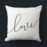 Schwarz-Weiß-Liebe Minimalistisch Kissen<br><div class="desc">Dieses Kissen in Schwarz-Weiß-Liebe für einen minimalistischen Akzent,  der perfekt für Ihr Schlafzimmer oder Wohnzimmer ist.</div>
