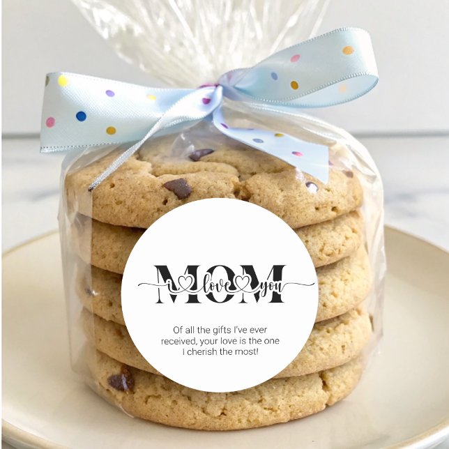 Schwarz-Weiß-Liebe Runder Aufkleber (Black and White Love You Classic Round Sticker)