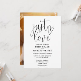 Schwarz-Weiß-Liebe-Script-Foto Hochzeit Einladung