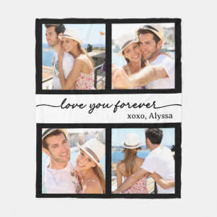 Schwarz-Weiß-Liebe Sie für immer 4 Foto Fleecedecke