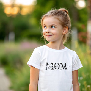 Schwarz-Weiß-Liebe Sie Mama drucken Baby T-shirt
