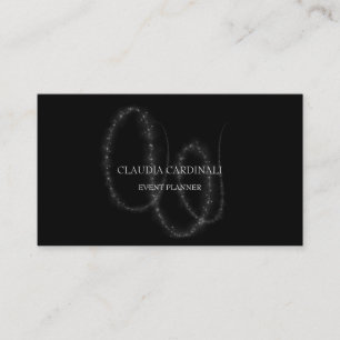 Schwarz-weiß Lights Event Hochzeitsplaner VIP Visitenkarte