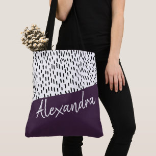 Schwarz-weiß Lila modern Personalisiert