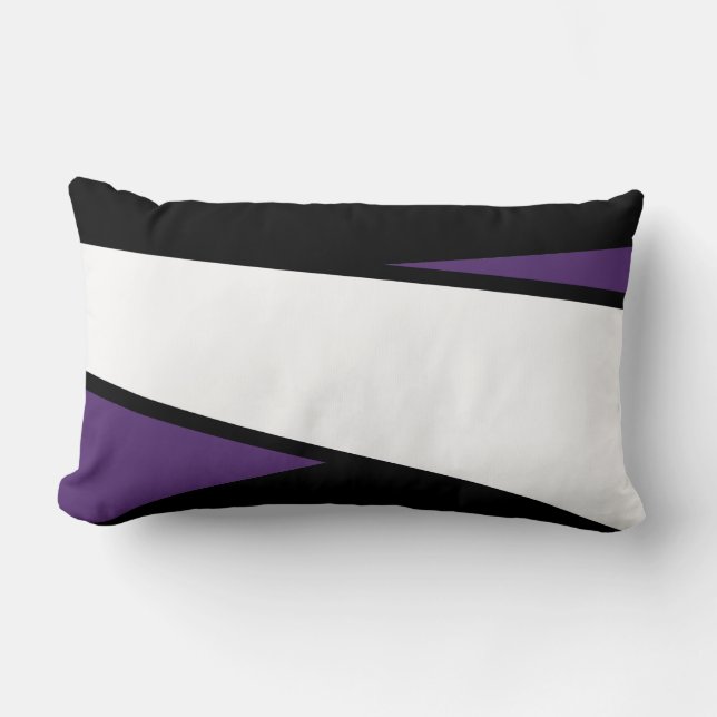 Schwarz, Weiß, Lilac-Streifen-Design, Lumbalkissen Lendenkissen (Vorderseite)