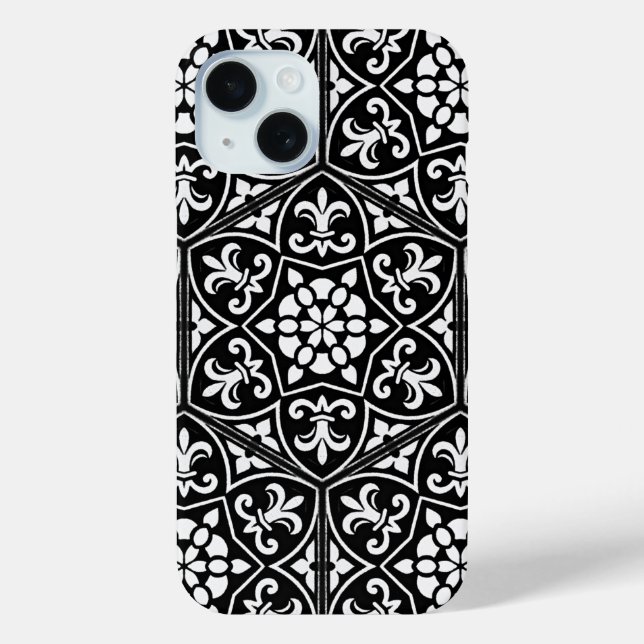 Schwarz-Weiß-Lilie Case-Mate iPhone Hülle (Rückseite)