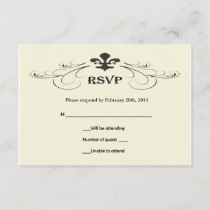 Schwarz-Weiß-Lilie-Hochzeitskarten RSVP Karte