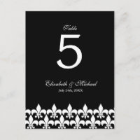 Schwarz-Weiß-Lilie Hochzeitsszene Tischnummer