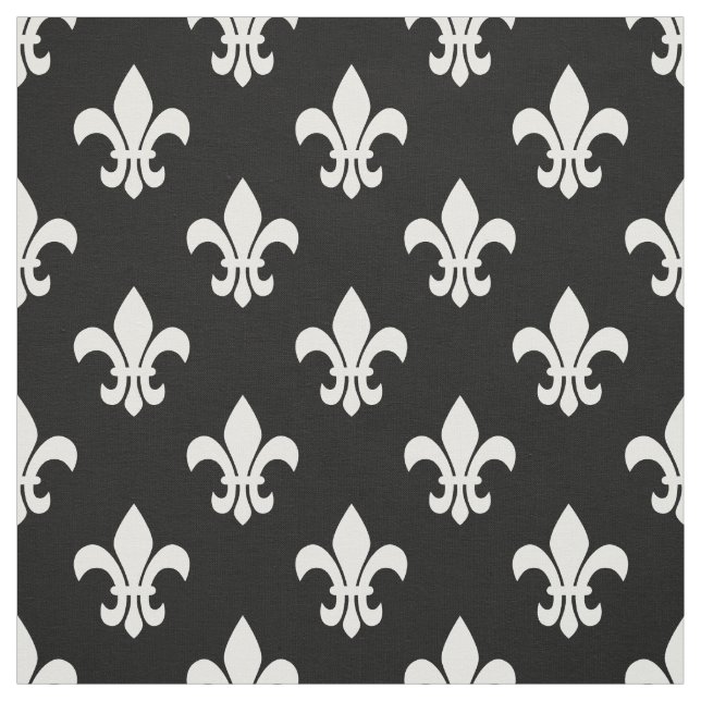 Schwarz-Weiß-Lilie-Muster Stoff (Muster)