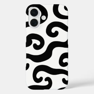 Schwarz-Weiß-Linien iPhone 16 Hülle