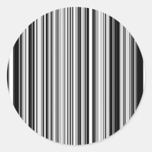 Schwarz-Weiß-Linien Runder Aufkleber