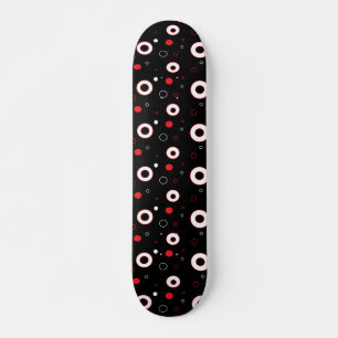 Schwarz-Weiß-Linien und Polka Dot Abstrakt Skateboard