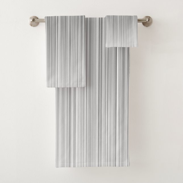 Schwarz-Weiß-Liniendesign Badhandtuch Set (Insitu)